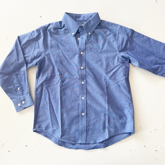 Lands End Boys Bundle Of Oxford Shirt in Blue And Peach  Yellow NWOT - Picture 2 of 16
